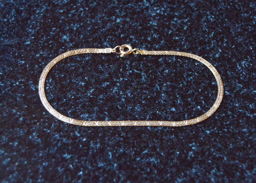 14K Yellow Gold Braided Herringbone Bracelet