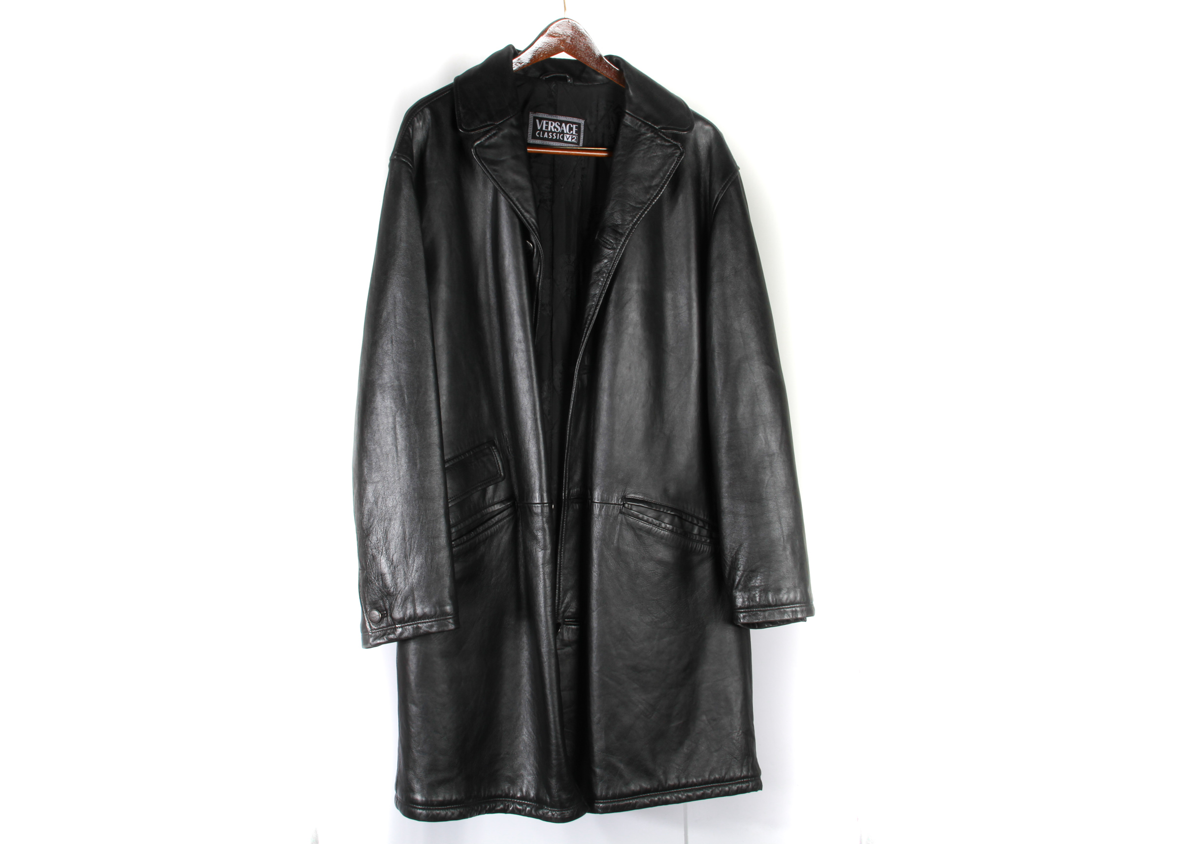 Versace Classic V2 Men's Black Leather Coat