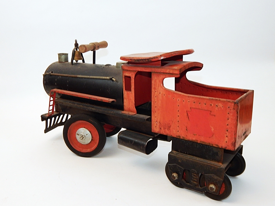 Vintage Keystone Steel Toy Ride On Train Locomotive