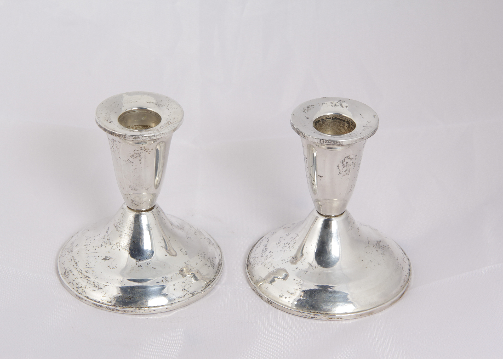 Pair of Weighted Sterling Silver Candle Holders