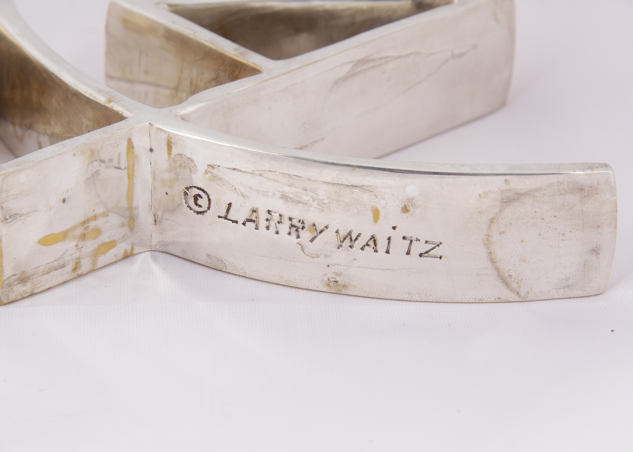 Mid Century Modern Larry Weitz Menorah with Velvet Box