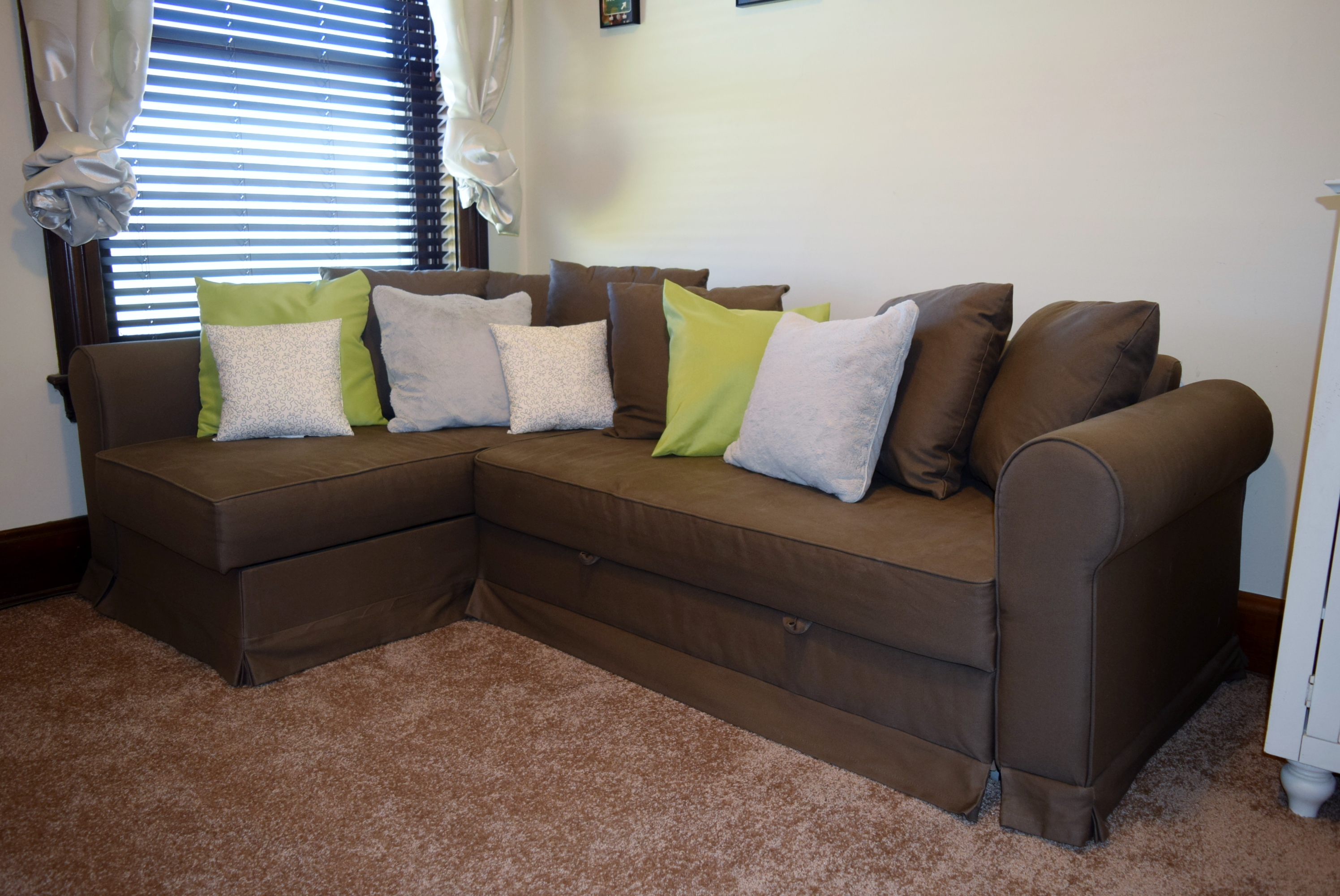 Ikea Moheda Sofabed with Chaise and Storage