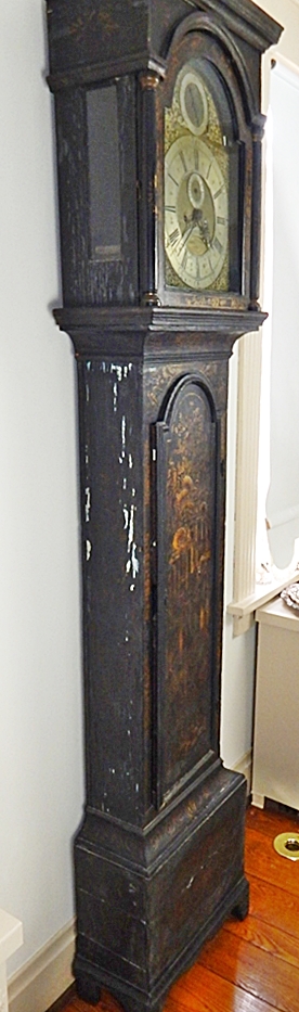 18th Century Chinoiserie Lacquer R. Henderson Grandfather Clock