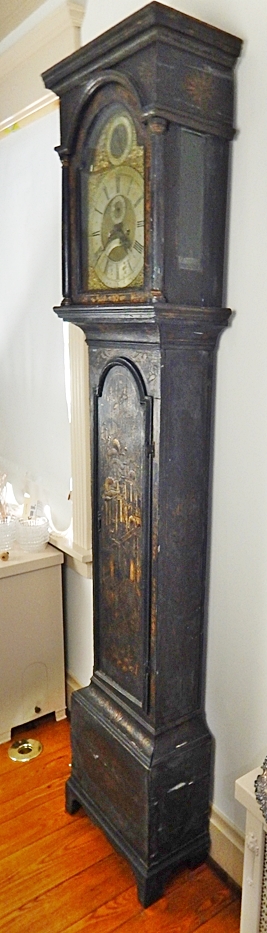 18th Century Chinoiserie Lacquer R. Henderson Grandfather Clock