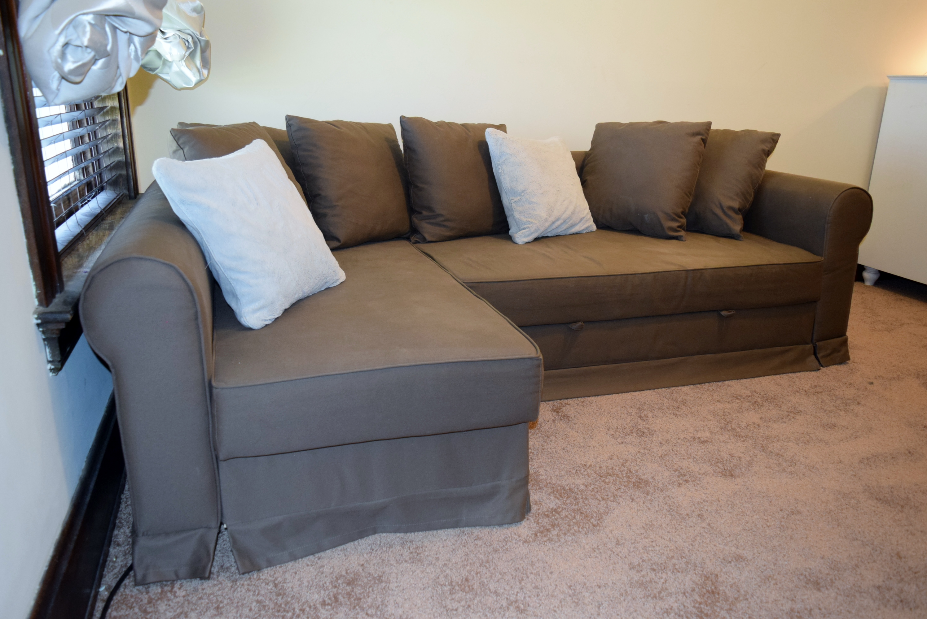 Ikea Moheda Sofabed with Chaise and Storage