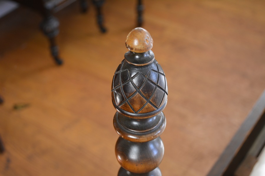 Vintage Jacobean Revival Style Walnut Double Bed