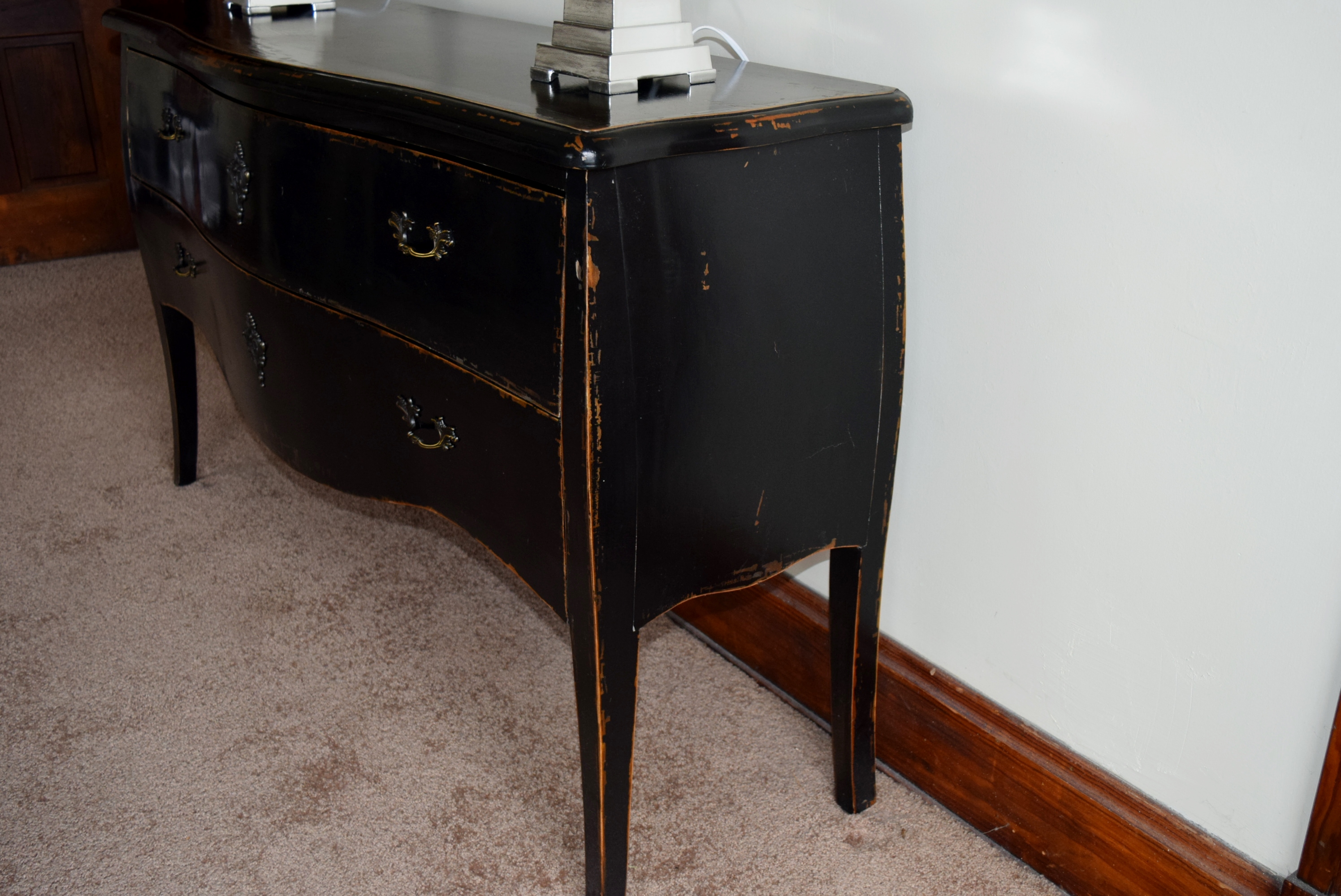 Arhaus Two Drawer Black Chest Console or Buffet