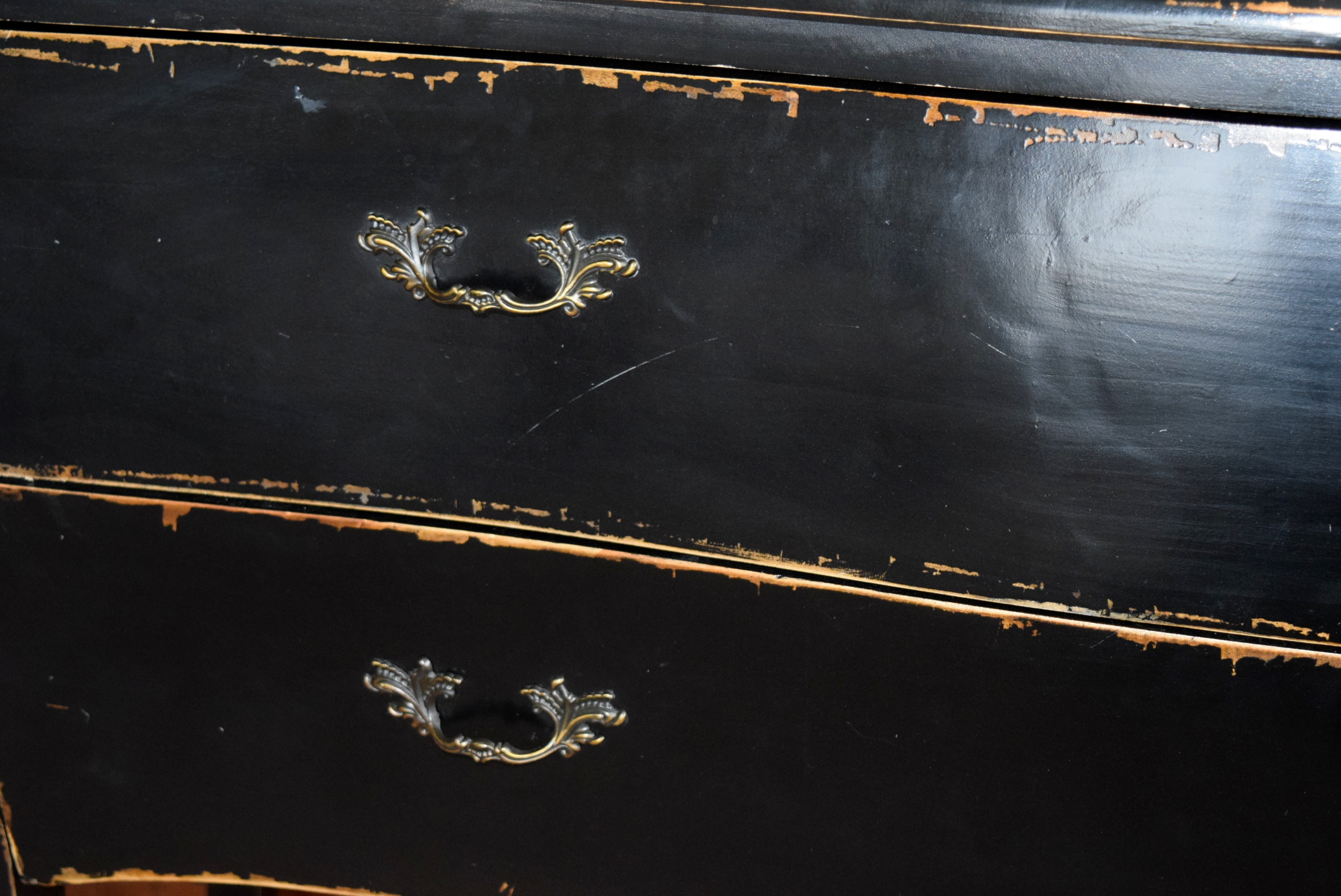 Arhaus Two Drawer Black Chest Console or Buffet