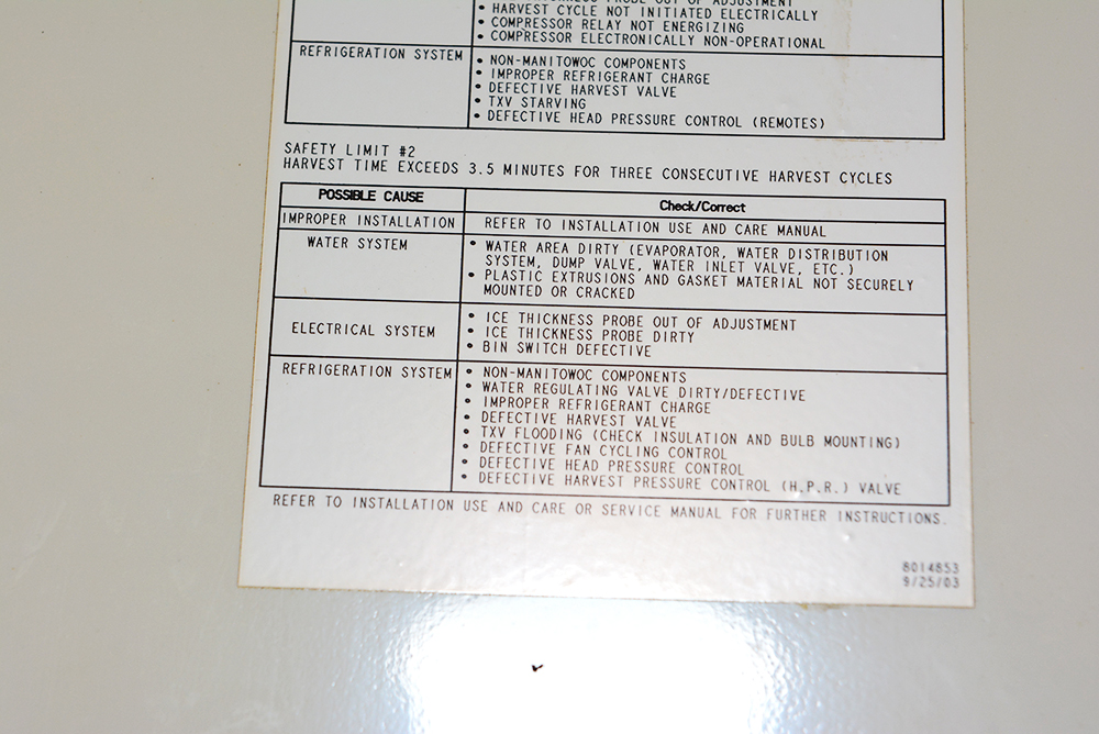 Manitowoc Commercial Ice Make and Follett Storage Bin