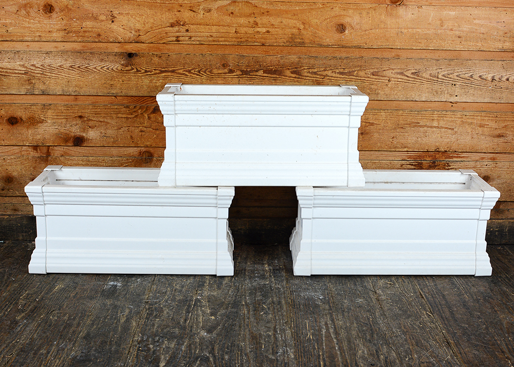 White Plastic Planters