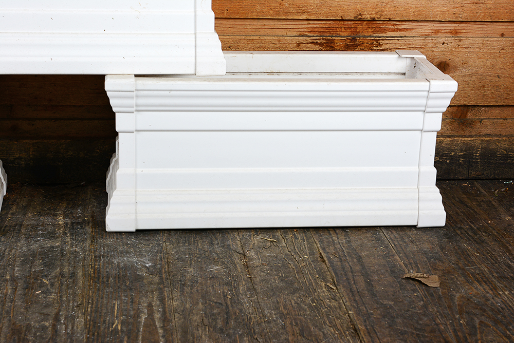 White Plastic Planters