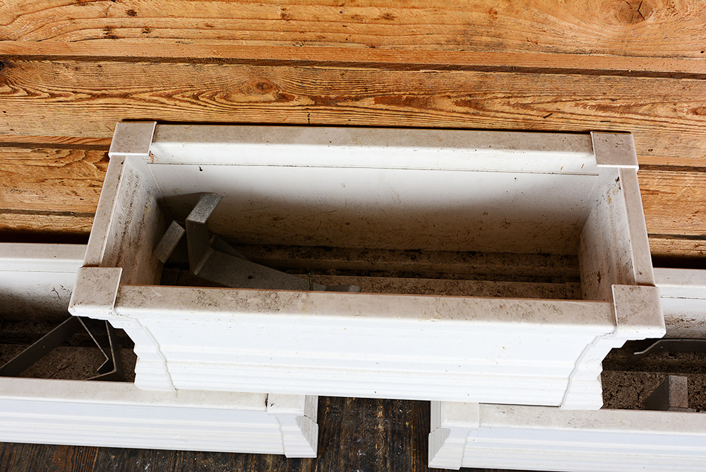 White Plastic Planters