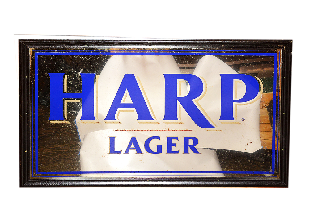 Large Harp Lager Mirror Advertisment