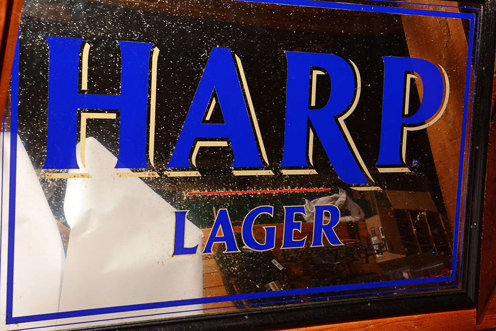 Large Harp Lager Mirror Advertisment