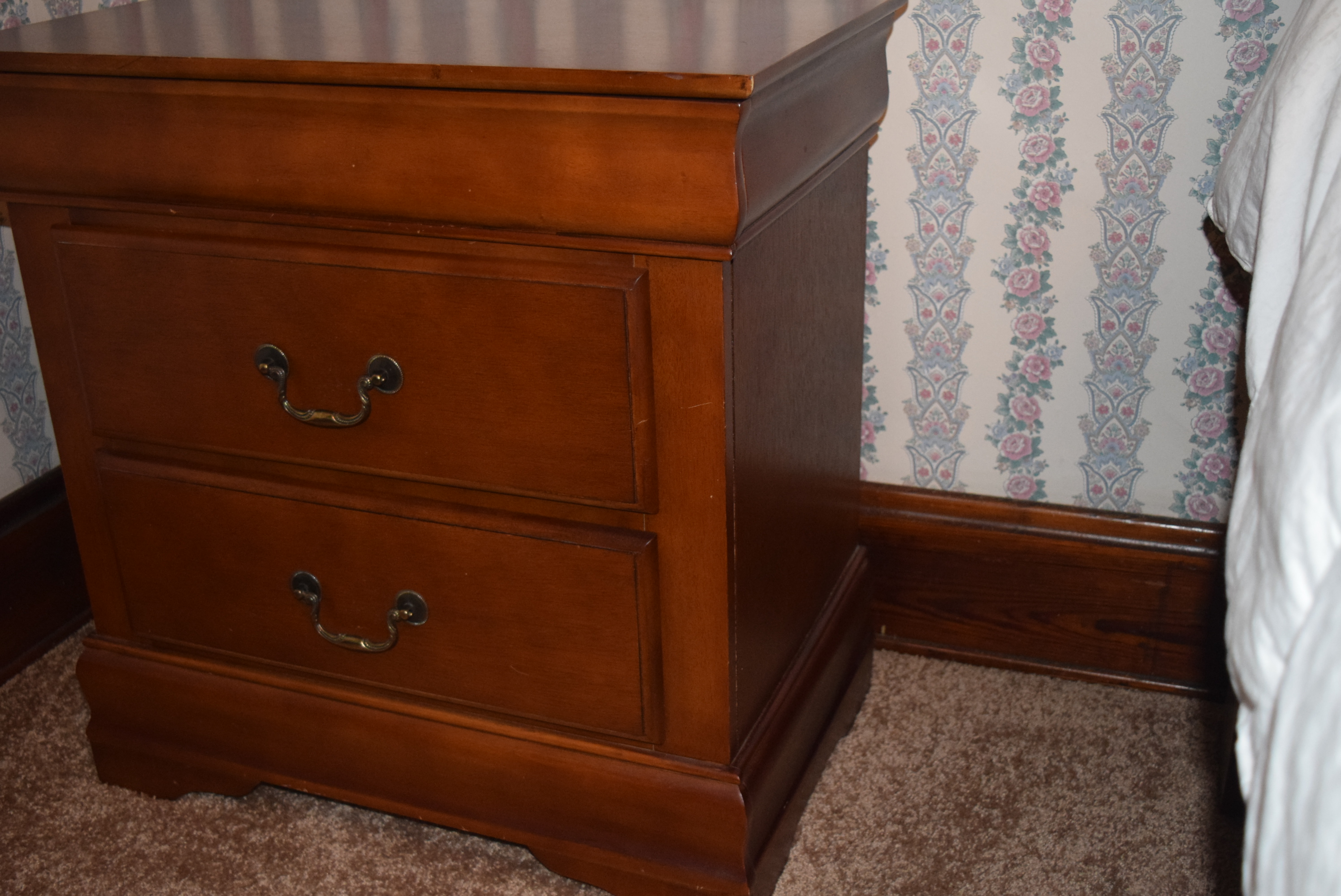 Cherry Two Drawer Nighstand #2