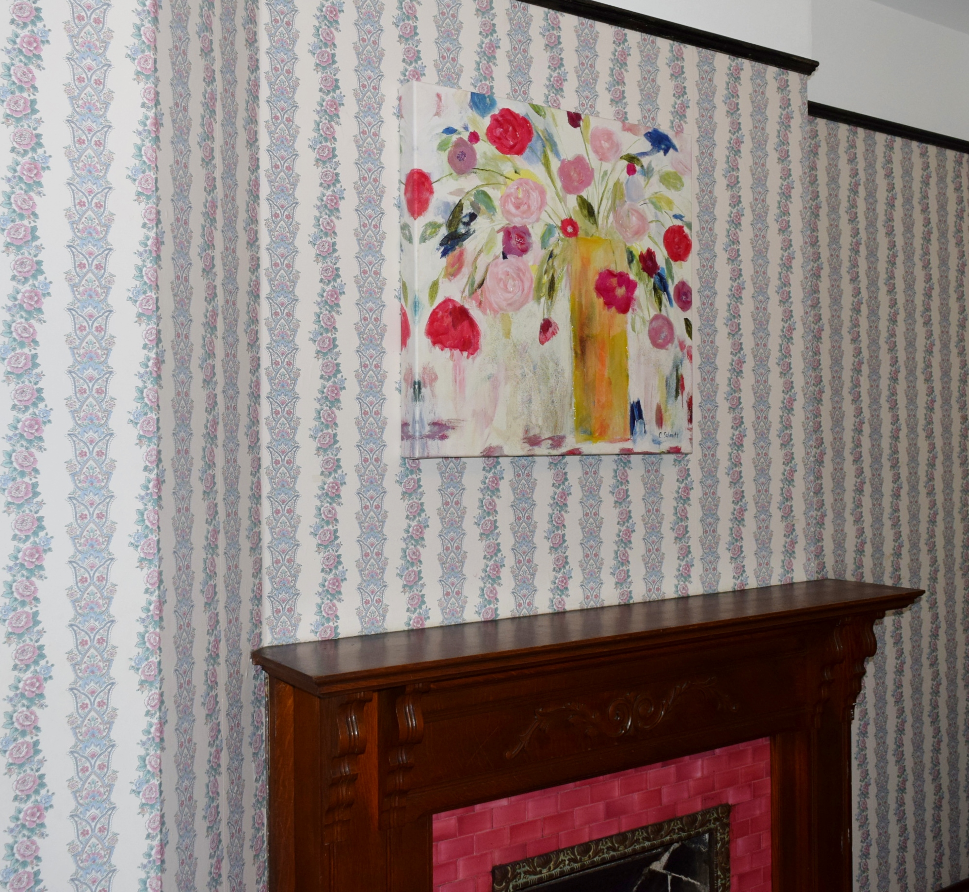 Floral Handpainted Giclee on Canvas by Artist Carrie Schmitt