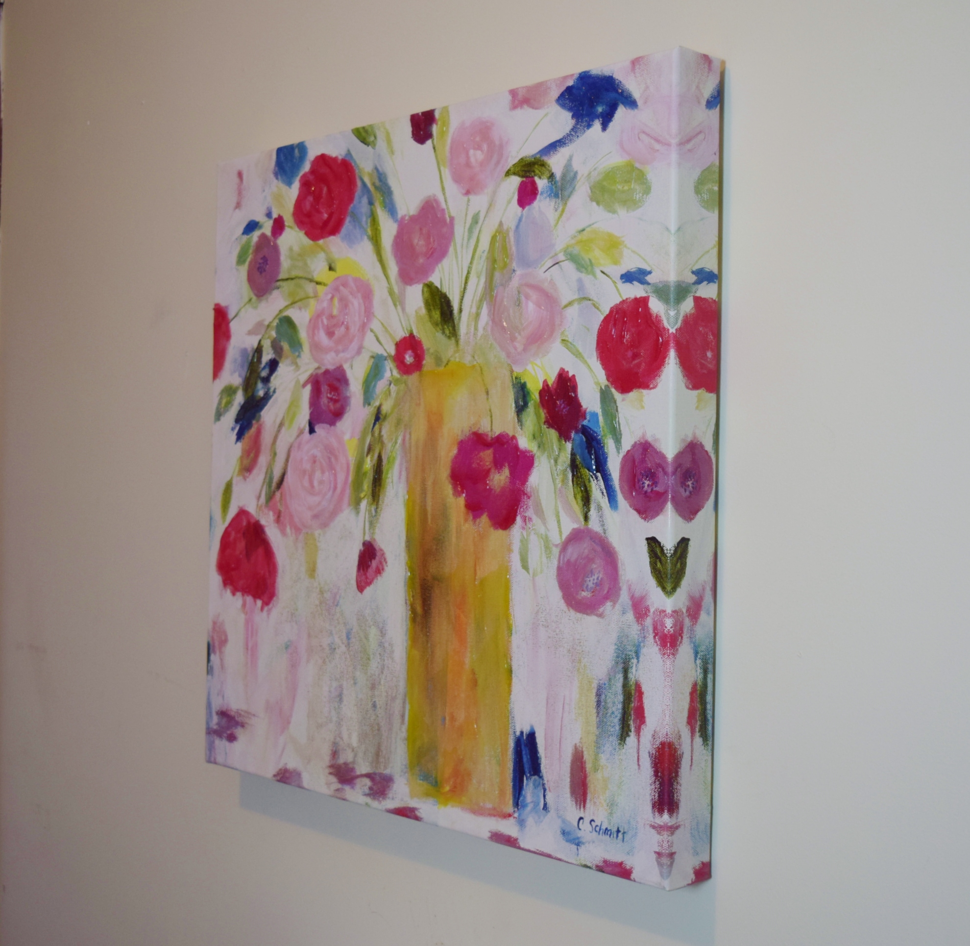 Floral Handpainted Giclee on Canvas by Artist Carrie Schmitt
