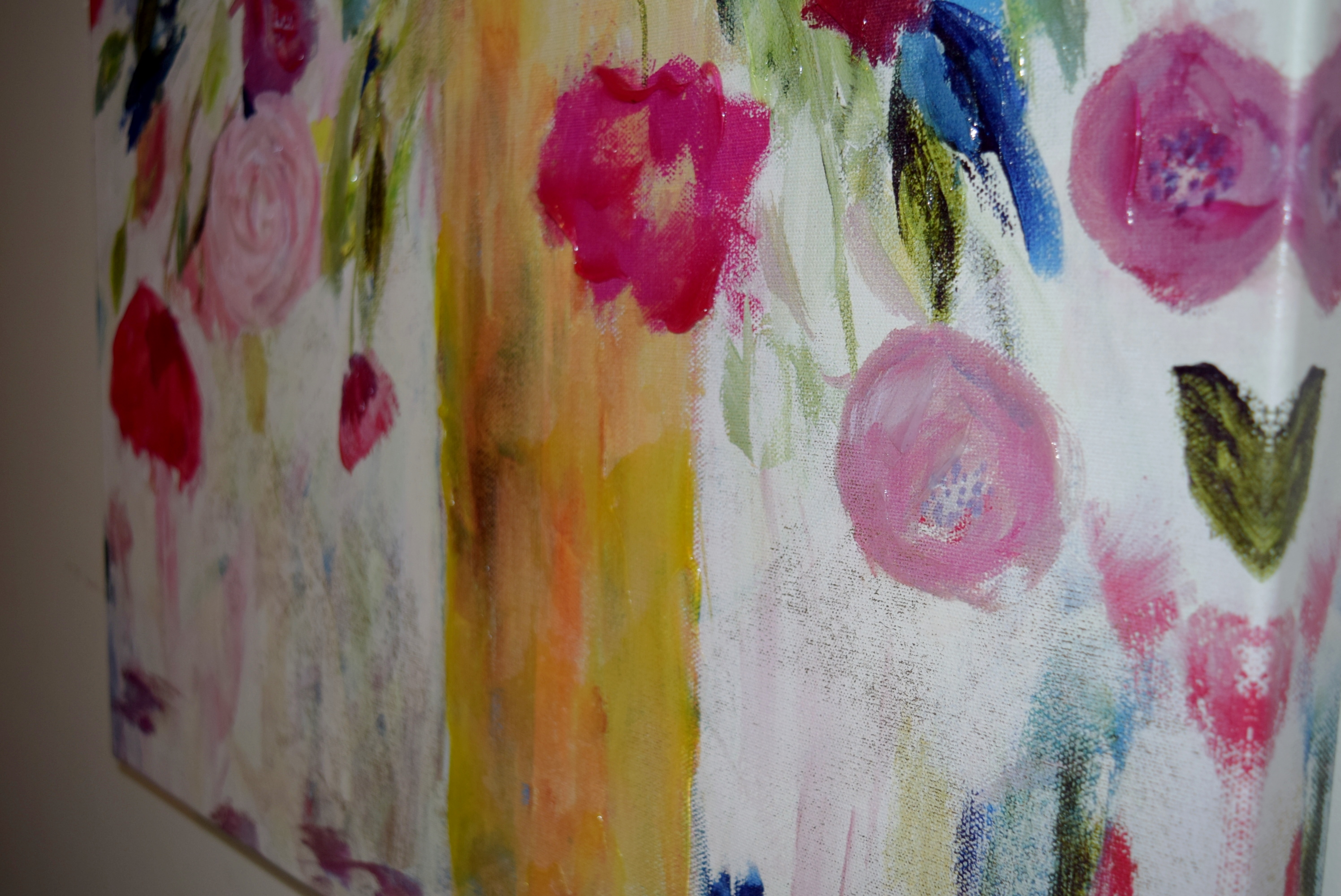 Floral Handpainted Giclee on Canvas by Artist Carrie Schmitt