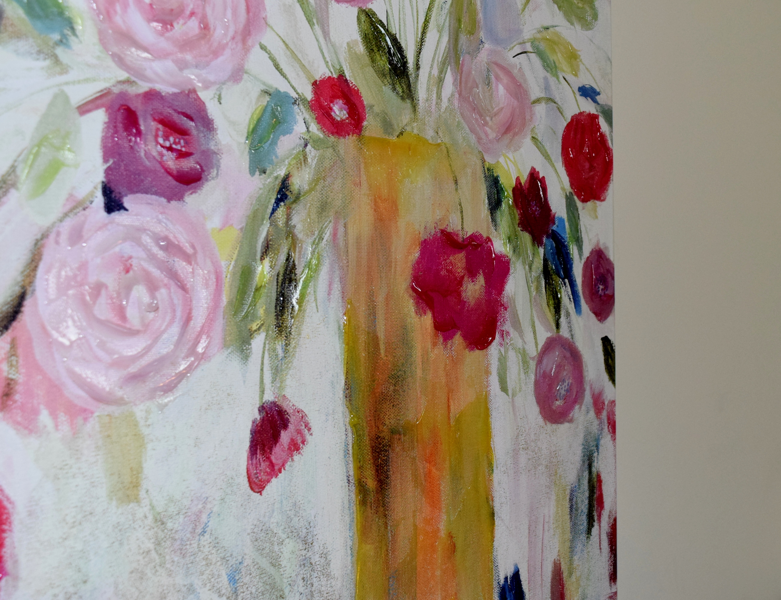 Floral Handpainted Giclee on Canvas by Artist Carrie Schmitt