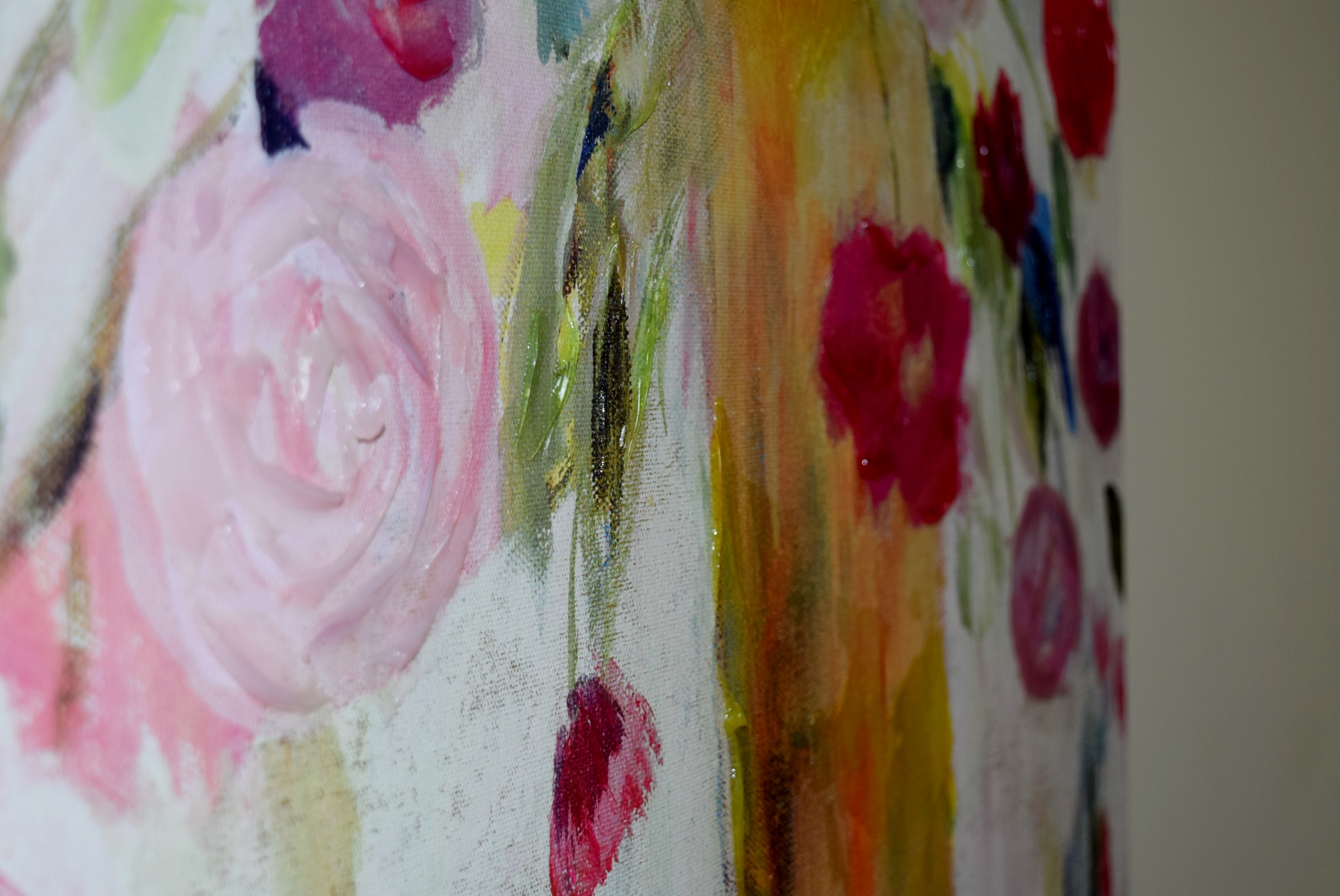 Floral Handpainted Giclee on Canvas by Artist Carrie Schmitt