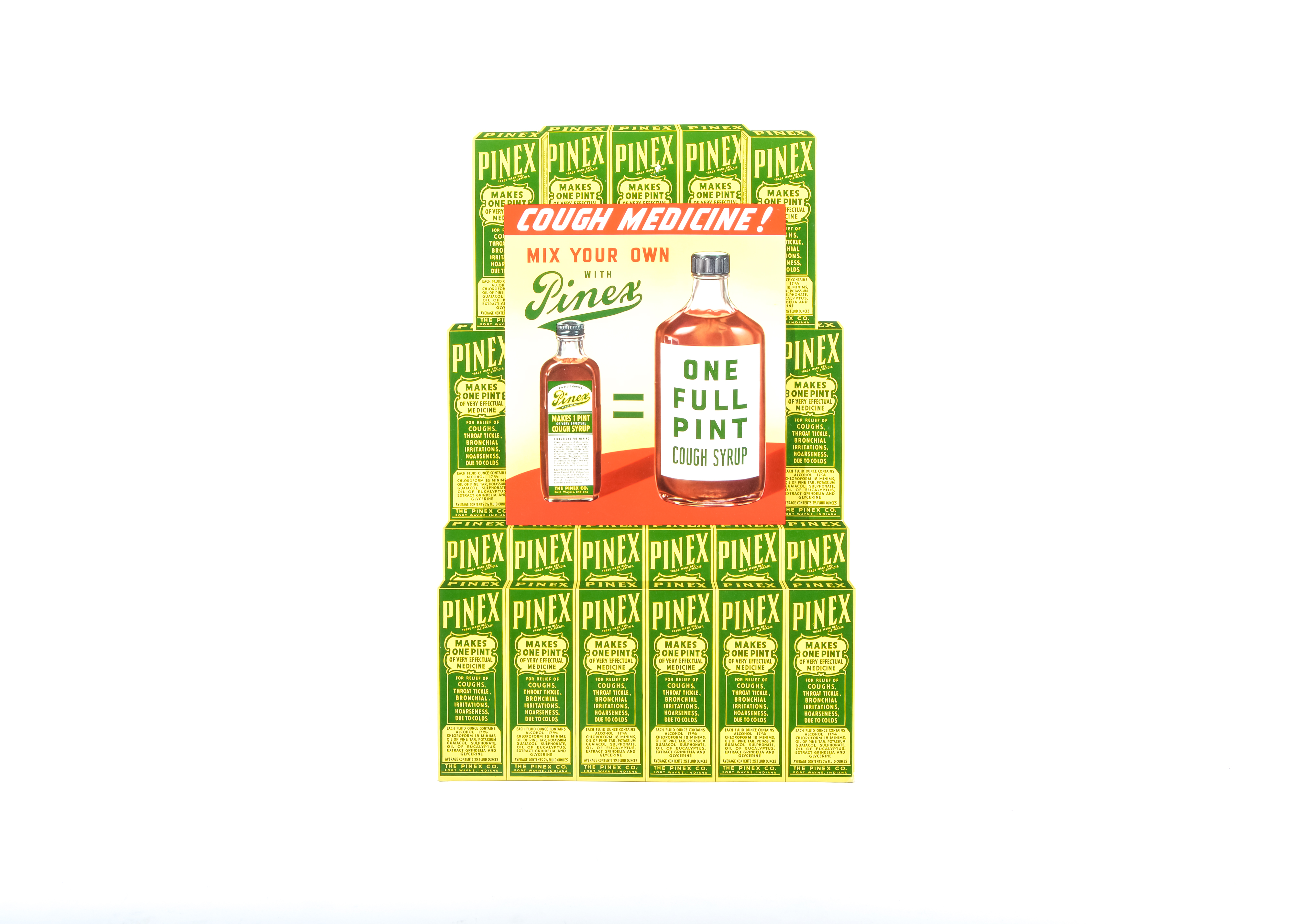 Vintage Pinex Cough Syrup Countertop Advertisement