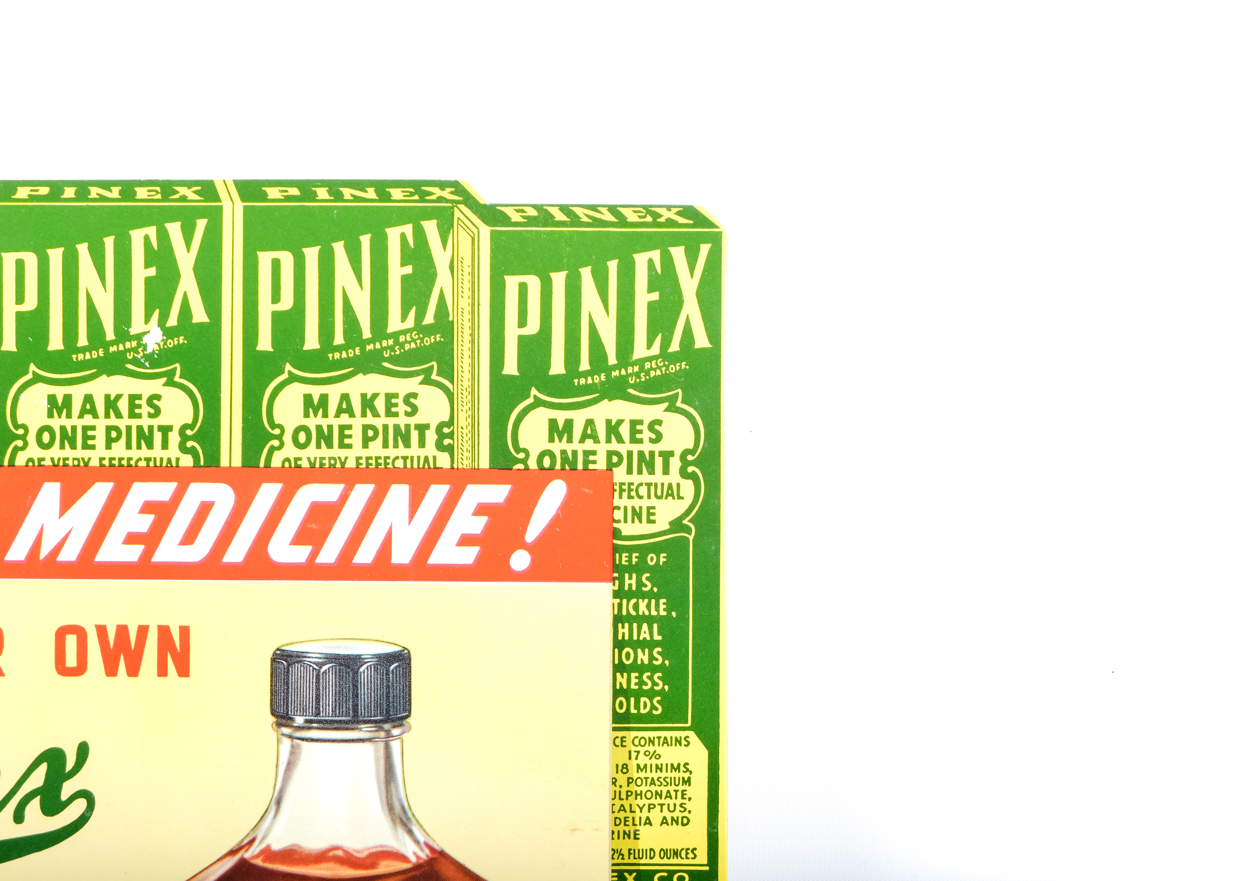Vintage Pinex Cough Syrup Countertop Advertisement