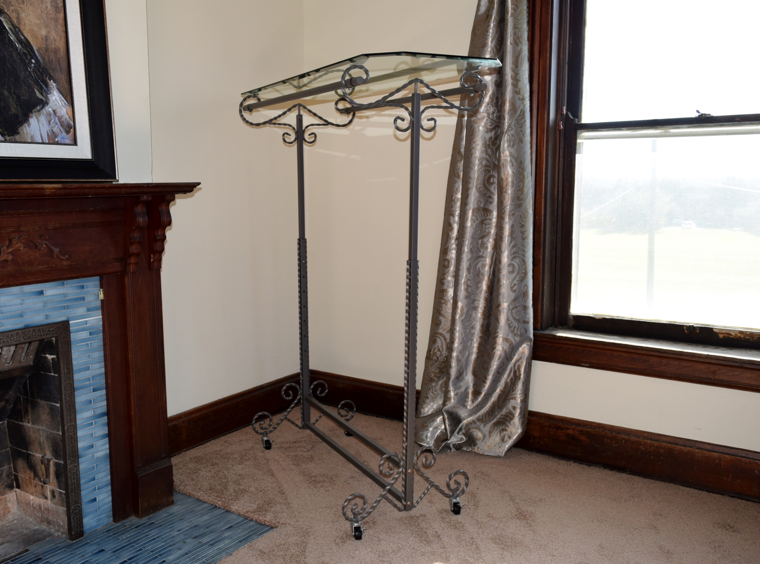 Boutique Style Double Bar Garment Rack on Casters