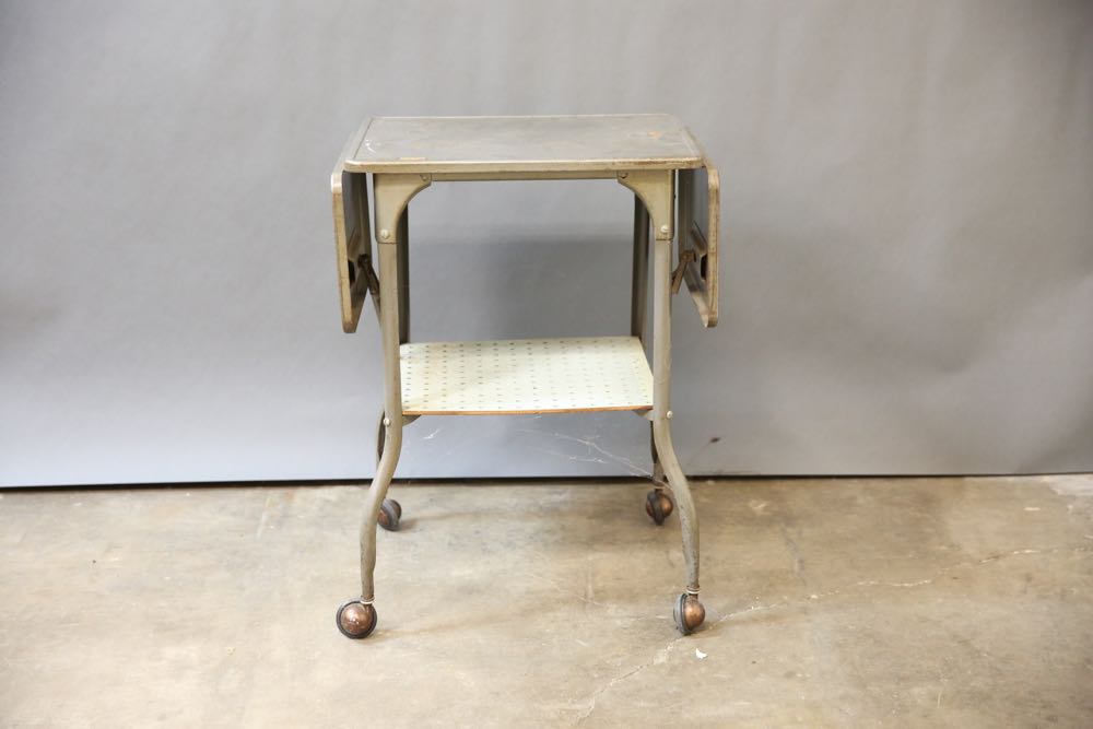 Vintage Metal Typewriter Stand and Desk Chair