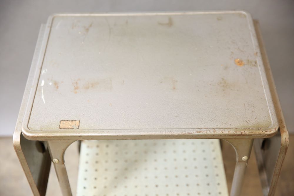 Vintage Metal Typewriter Stand and Desk Chair