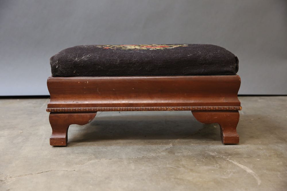 Vintage Needlepoint Footstool