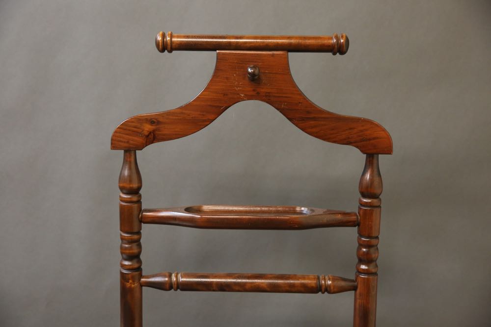 Wooden Clothes Valet and Marble Top Occasional Table