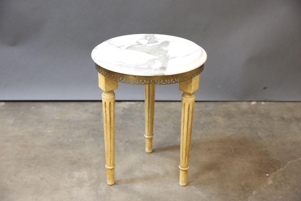 Wooden Clothes Valet and Marble Top Occasional Table