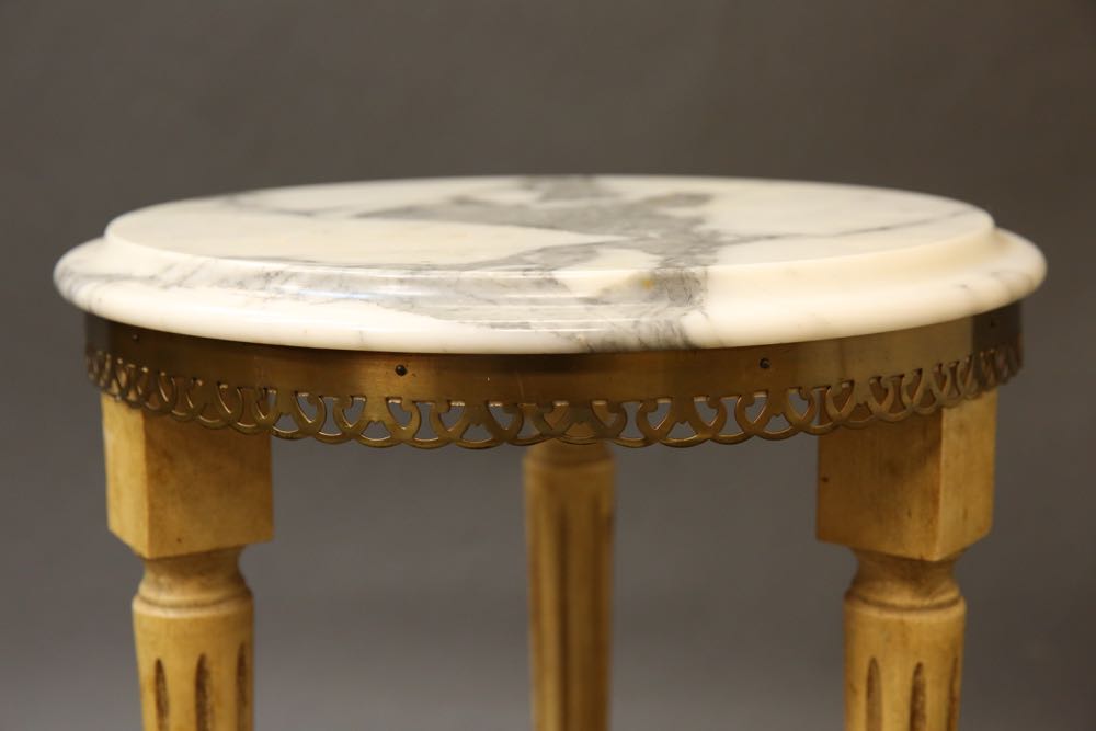 Wooden Clothes Valet and Marble Top Occasional Table