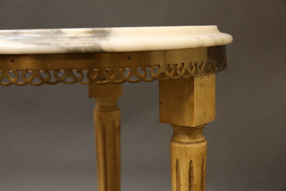 Wooden Clothes Valet and Marble Top Occasional Table