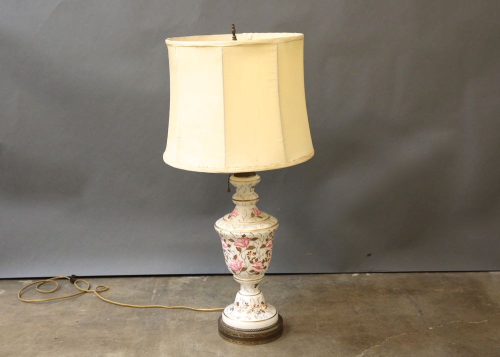 Vintage Painted Glass Lamp