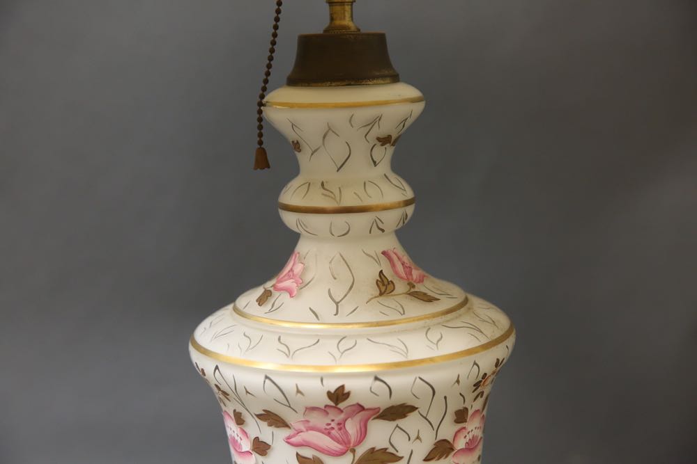 Vintage Painted Glass Lamp
