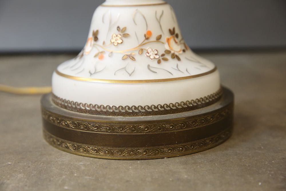 Vintage Painted Glass Lamp