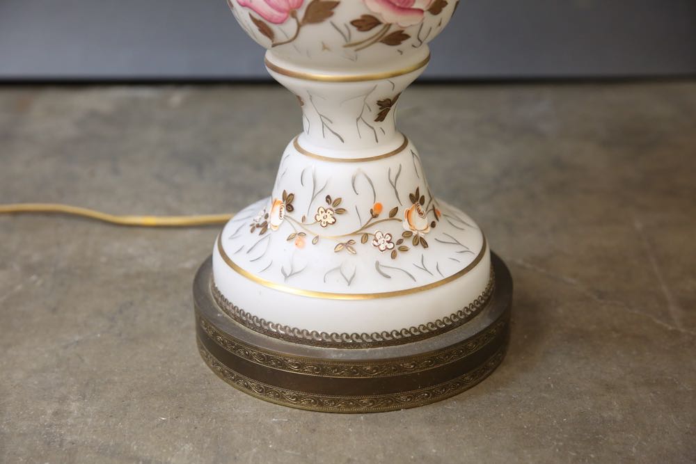 Vintage Painted Glass Lamp