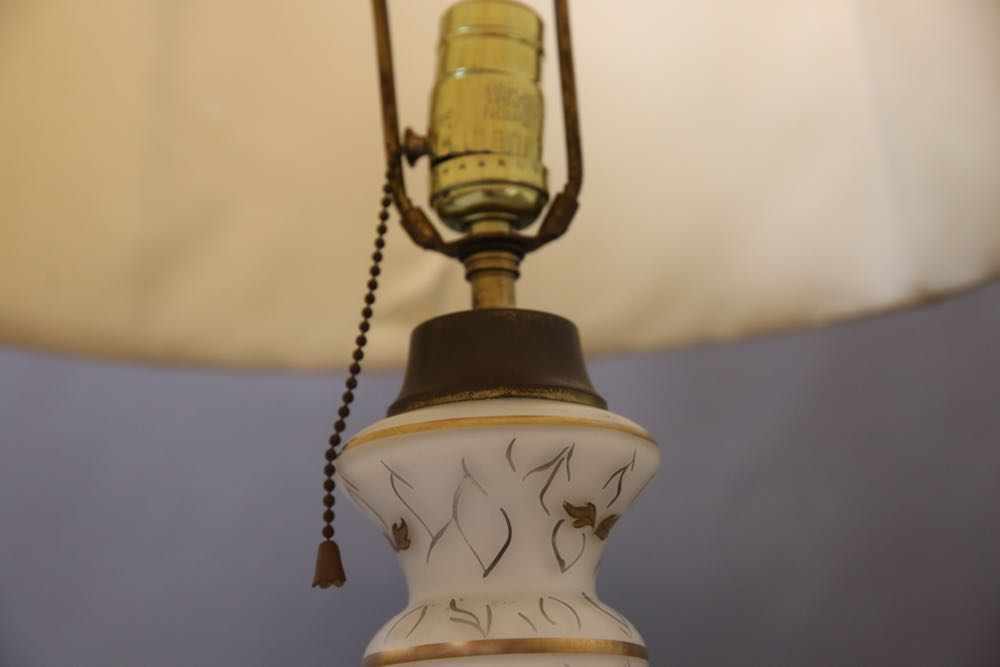 Vintage Painted Glass Lamp
