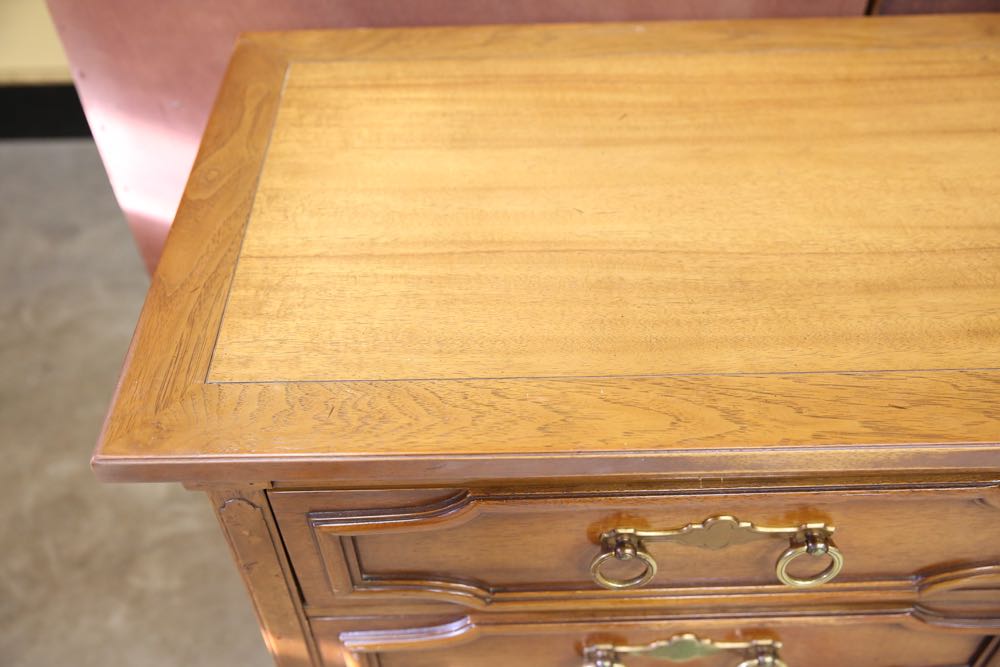 Pecan Finish Dresser with Nine Drawers