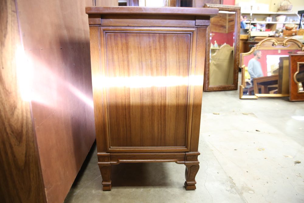 Pecan Finish Dresser with Nine Drawers
