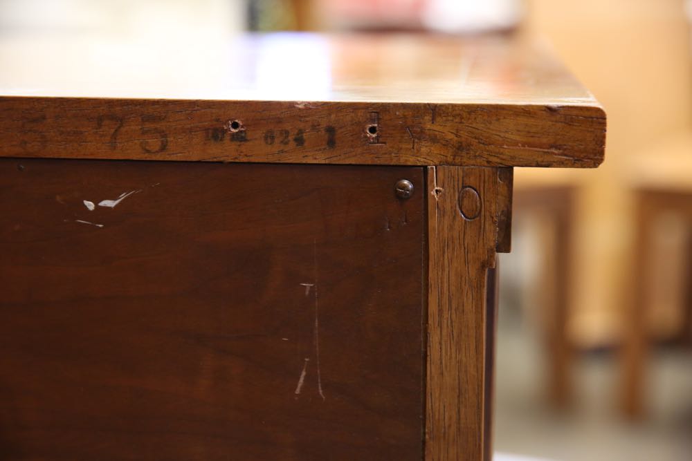 Pecan Finish Dresser with Nine Drawers