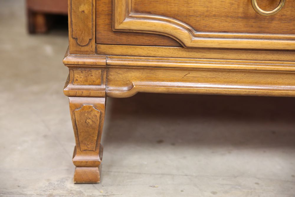 Pecan Finish Dresser with Nine Drawers