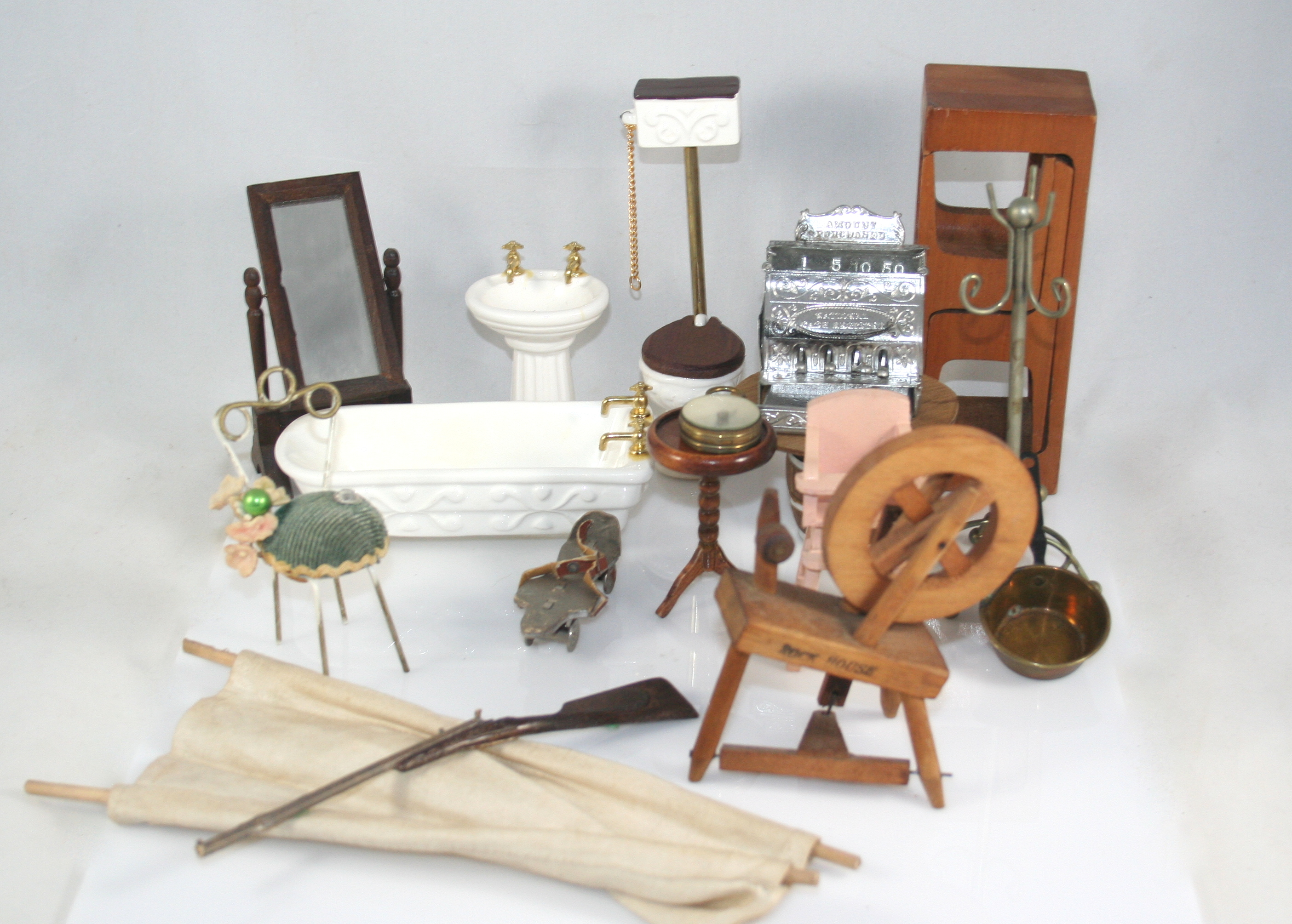 Assorted Antique and Vintage Dollhouse Miniatures
