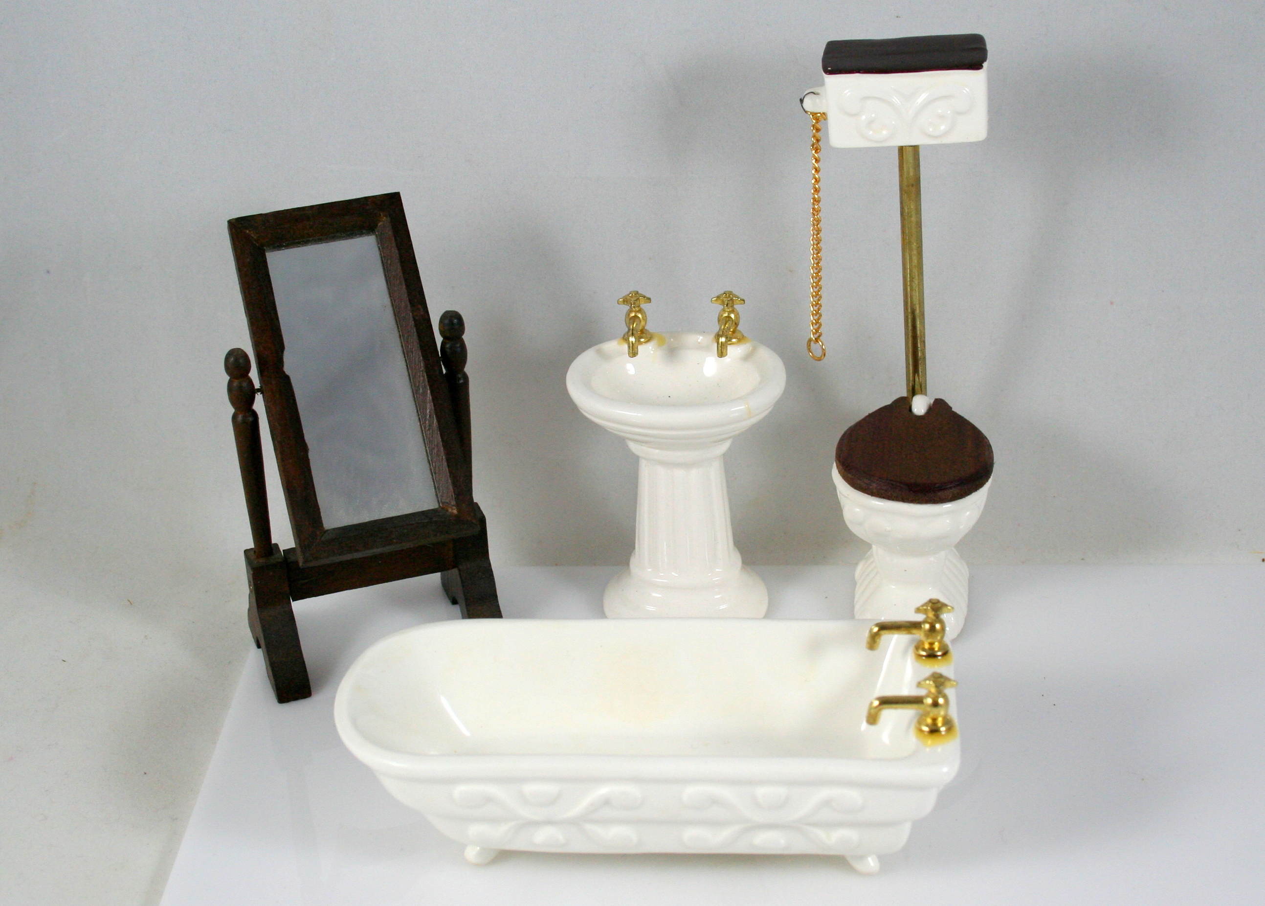 Assorted Antique and Vintage Dollhouse Miniatures