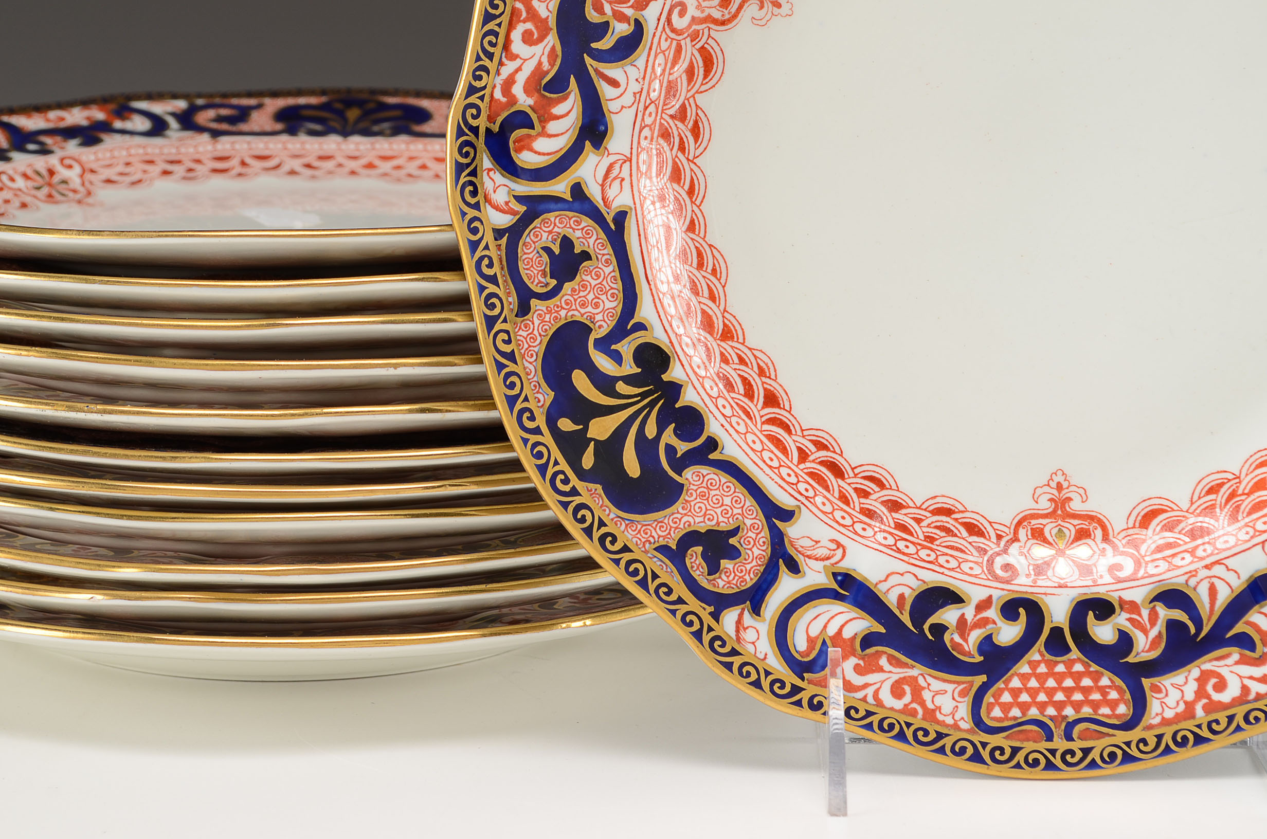 Set of Twelve Royal Crown Derby China Dinner Plates