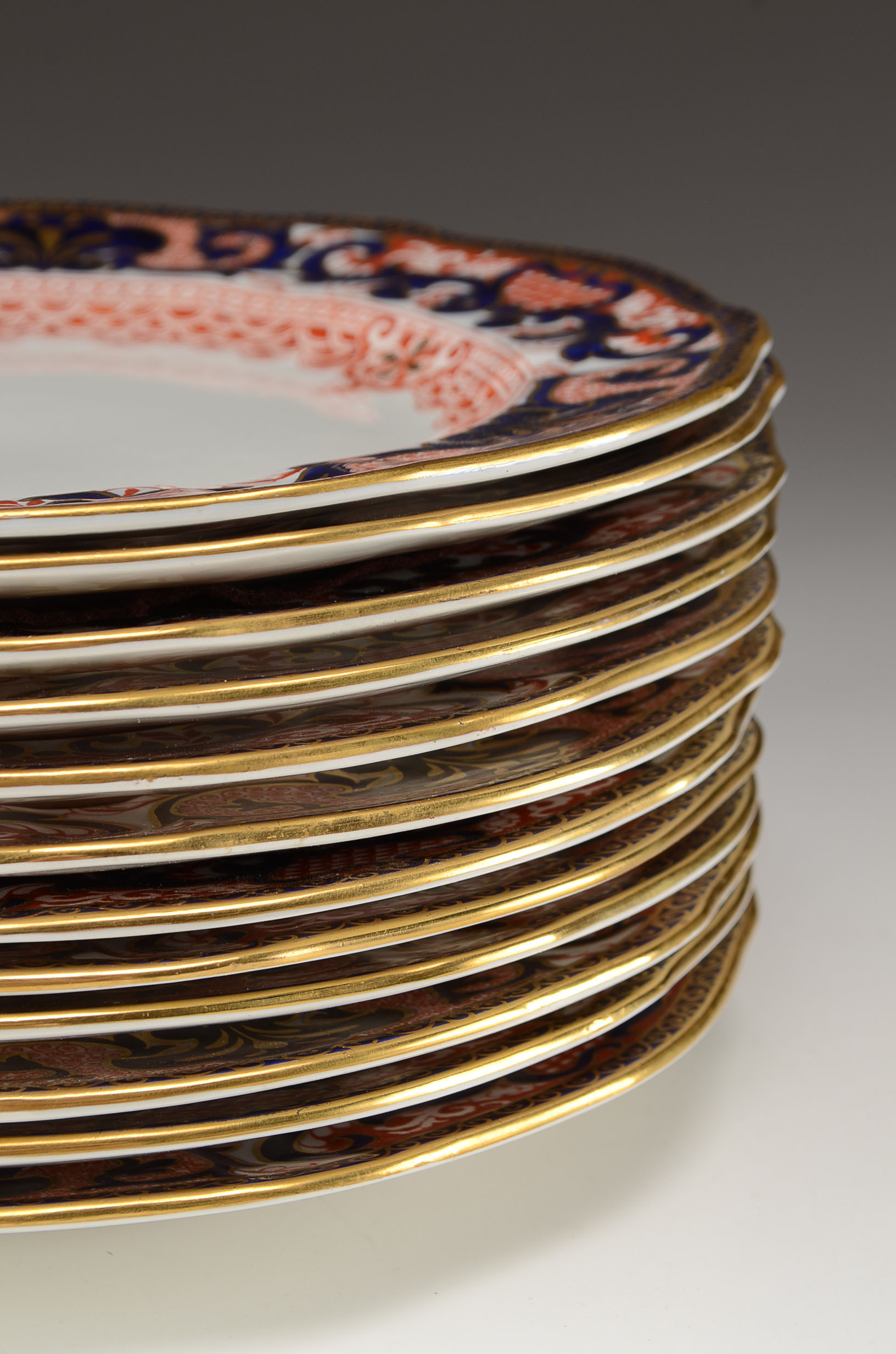 Set of Twelve Royal Crown Derby China Dinner Plates