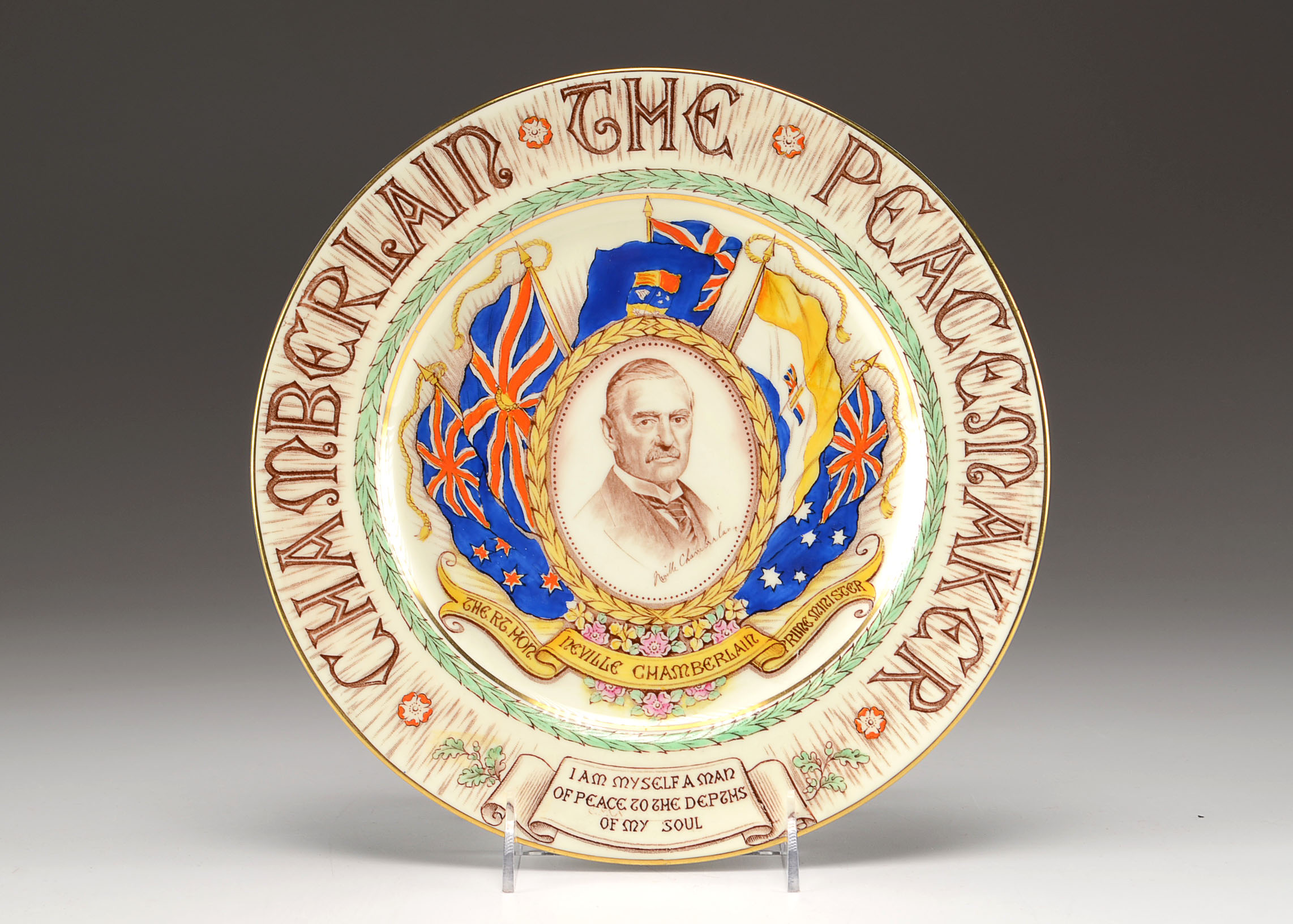 Rare 1938 Chamberlain Peace Conference at Munich Commemorative Plate