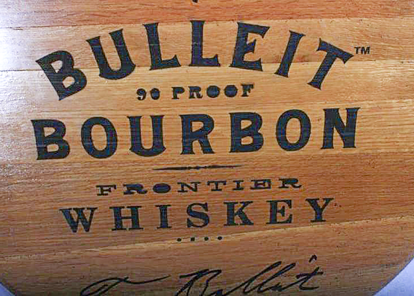 Signed Bulleit Bourbon Barrel Head
