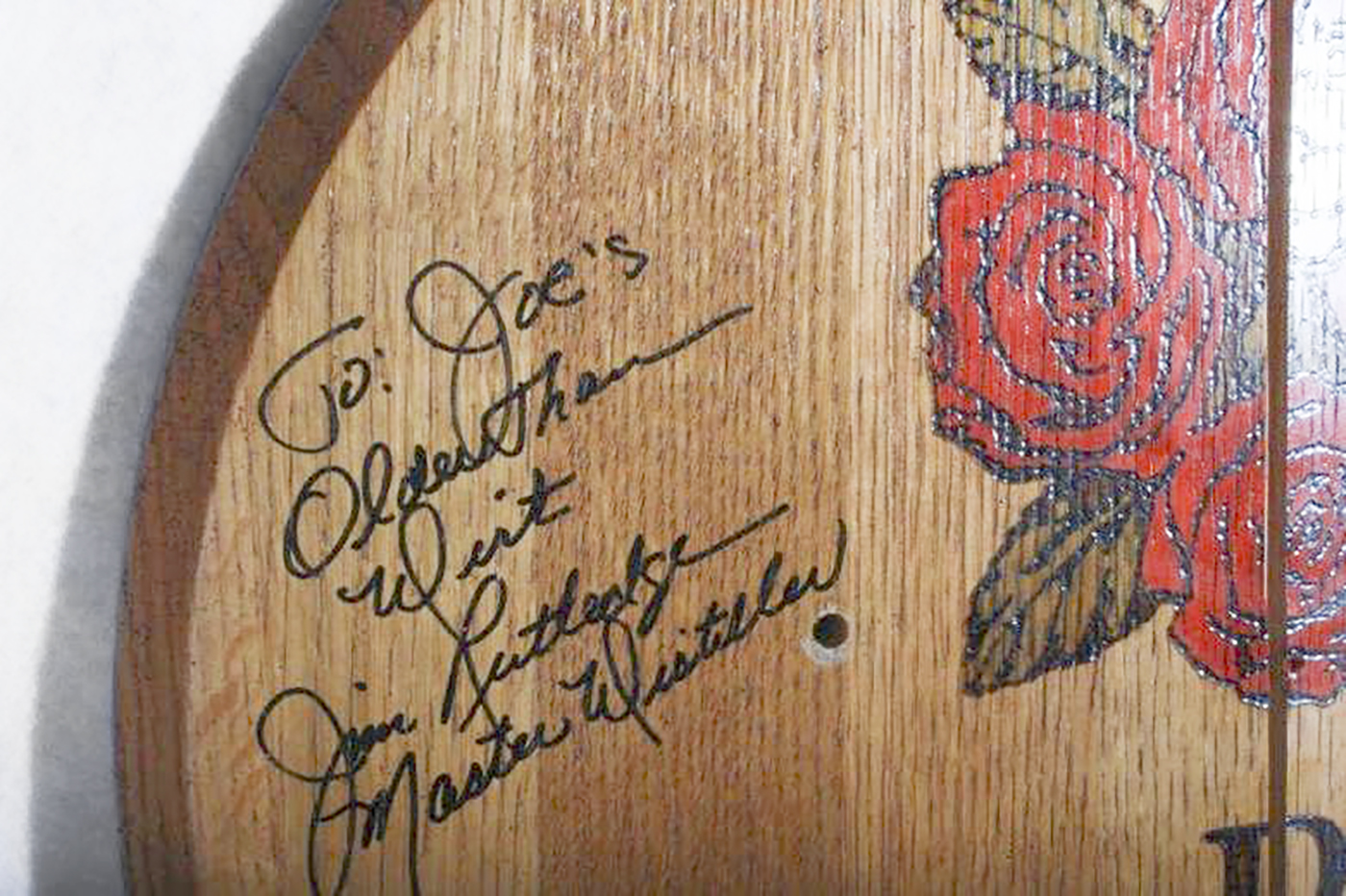 Signed Four Roses Kentucky Straight Bourbon Whiskey Barrel Head